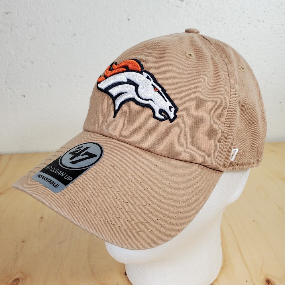 Denver Broncos Cap '47 Brand Clean Up Khaki Strapback Dad Hat NFL Football